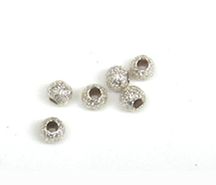 Grossloch-Perlen 4mm 925silber diamant 6Stück